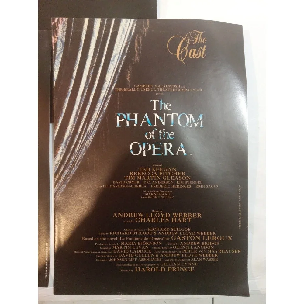VTG Phantom of the Opera Souvenir Program w/Inserts